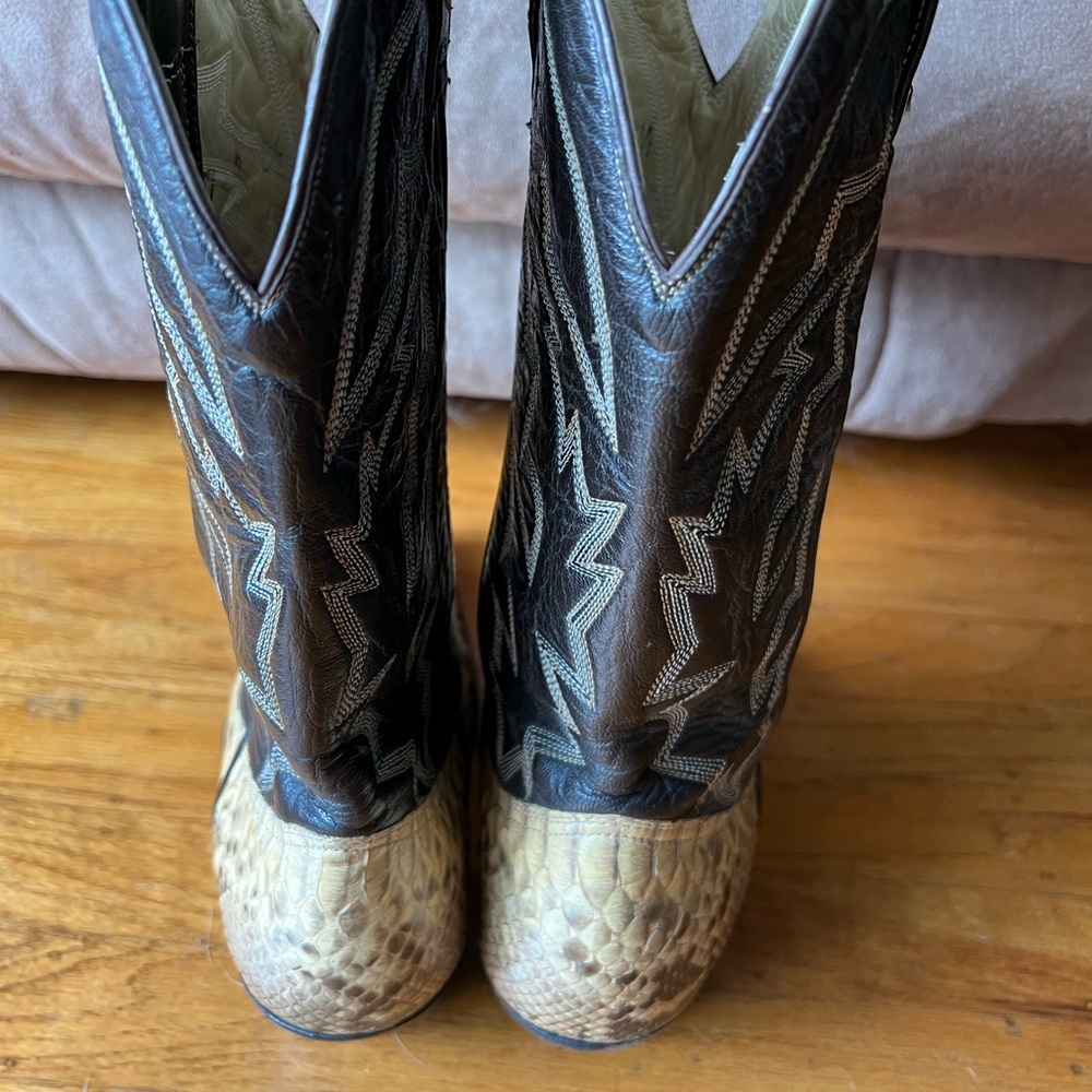 Vintage Python Snake Skin Western Boots - image 3
